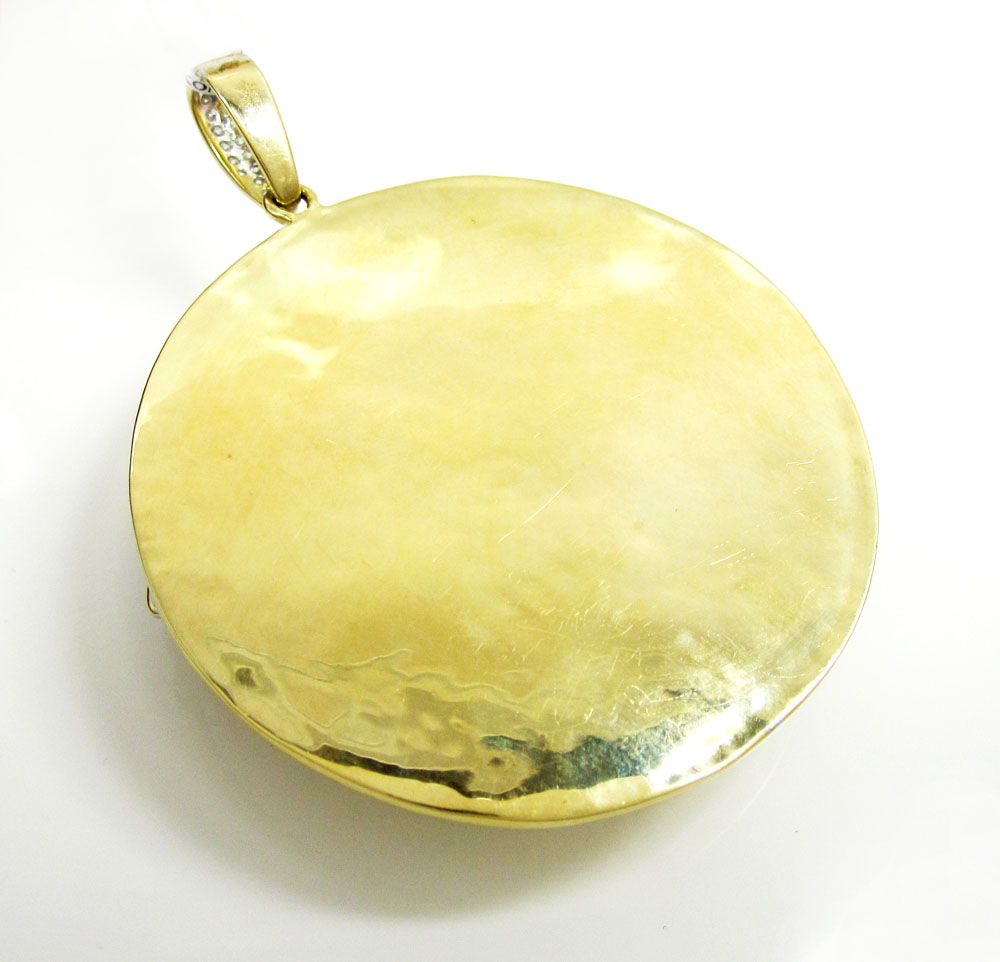 14k yellow gold medusa head diamond pendant 6.66ct