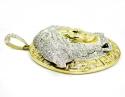 14k yellow gold medusa head diamond pendant 6.66ct