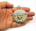 14k yellow gold medusa head diamond pendant 6.66ct