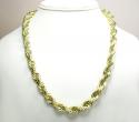 10k yellow gold thick solid rope chain 20-28