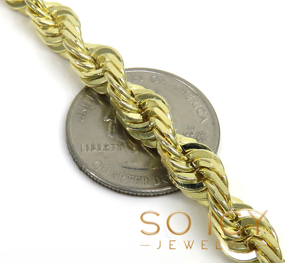 10k yellow gold thick solid rope chain 18-28