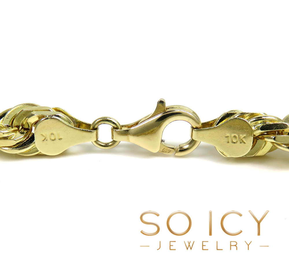 10k yellow gold thick solid rope chain 18-28