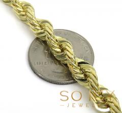 10k yellow gold thick solid rope chain 18-28 inch 6.5mm