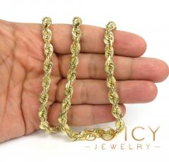 10k yellow gold thick solid rope chain 18-28