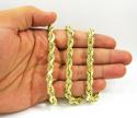 10k yellow gold thick solid rope chain 20-30 inch 8mm