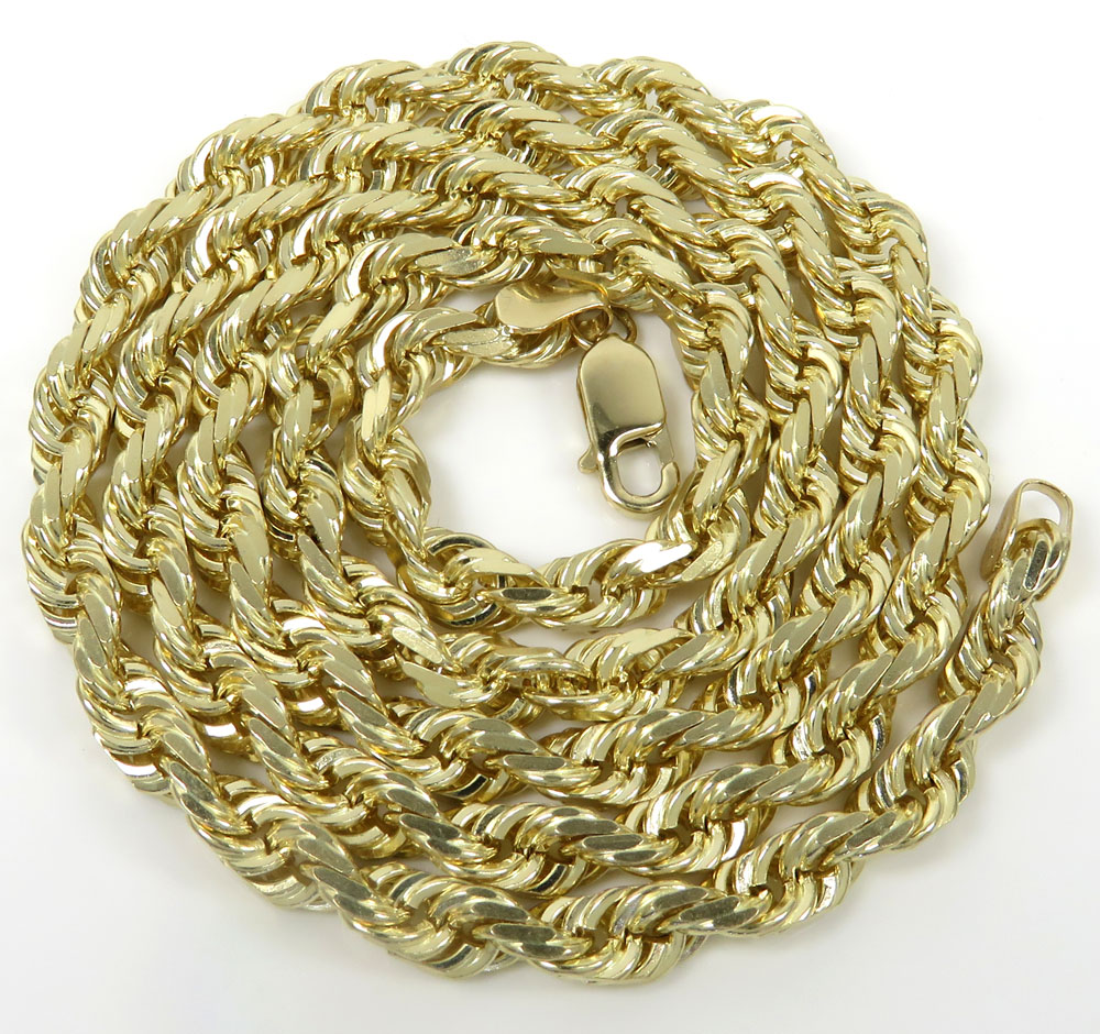 10k yellow gold solid rope chain 20-26 inch 6mm - Image 2