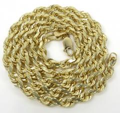 10k yellow gold solid rope chain 20-26 inch 6mm