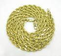 10k yellow gold solid rope chain 18-30 inch 4mm