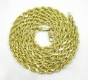 10k yellow gold solid rope chain 20-30 inch 4mm