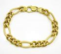 14k yellow gold puffed figaro bracelet 7.75 inch 9mm 