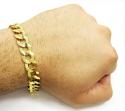 14k yellow gold thick cuban bracelet 8.75 inch 11.5mm 