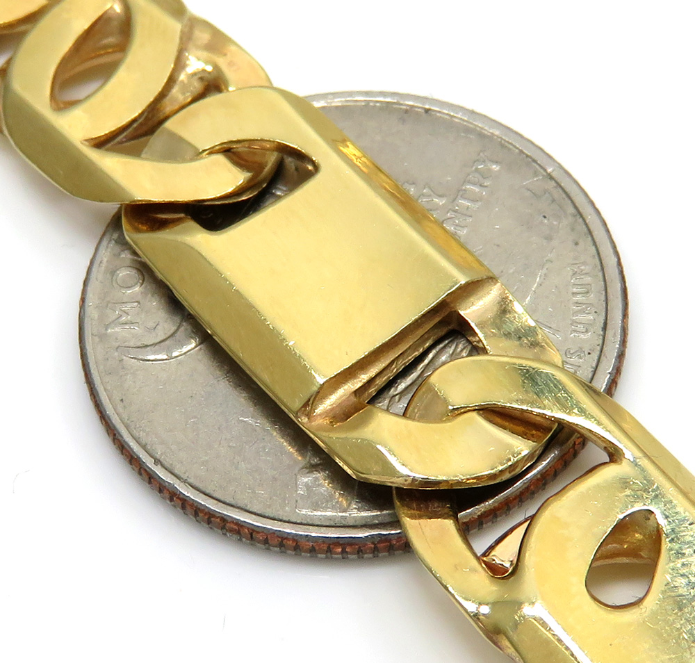 14k yellow gold thick tiger eye link chain 24 inch 12mm - Image 3