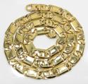 14k yellow gold thick tiger eye link chain 24  inch 12mm
