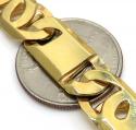 14k yellow gold thick tiger eye link chain 24  inch 12mm
