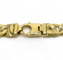 14k yellow gold thick tiger eye link chain 24  inch 12mm