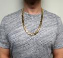 14k yellow gold thick tiger eye link chain 24  inch 12mm