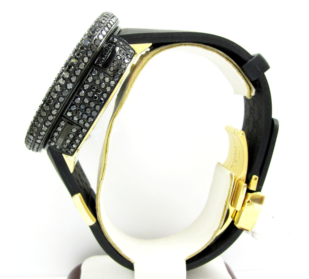 Mens diamond igucci digital full case big bezel grammy edition watch 11.00ct