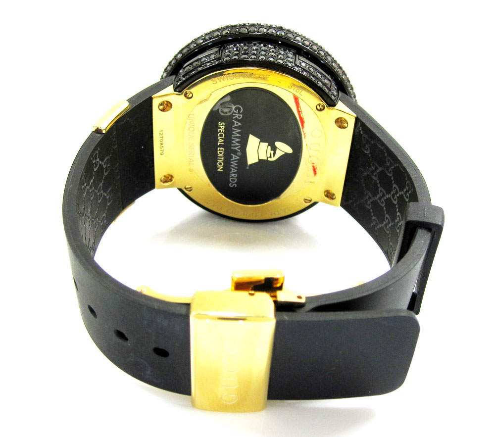 Mens diamond igucci digital full case big bezel grammy edition watch 11.00ct