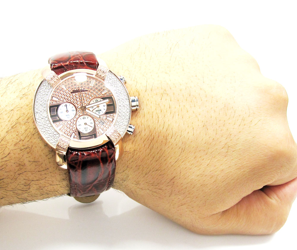 Mens aqua master rose stainless steel diamond watch 0.20ct - Image 5