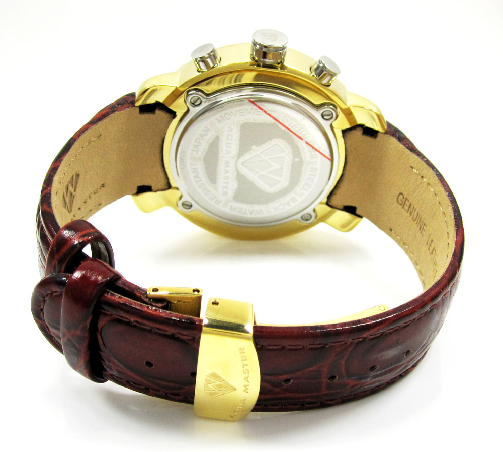 Mens aqua master yellow stainless steel diamond watch 0.20ct - Image 3