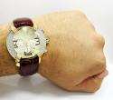 Mens aqua master yellow stainless steel diamond watch 0.20ct