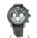 Mens aqua master black stainless steel diamond watch 0.20ct