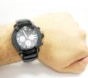 Mens aqua master black stainless steel diamond watch 0.20ct