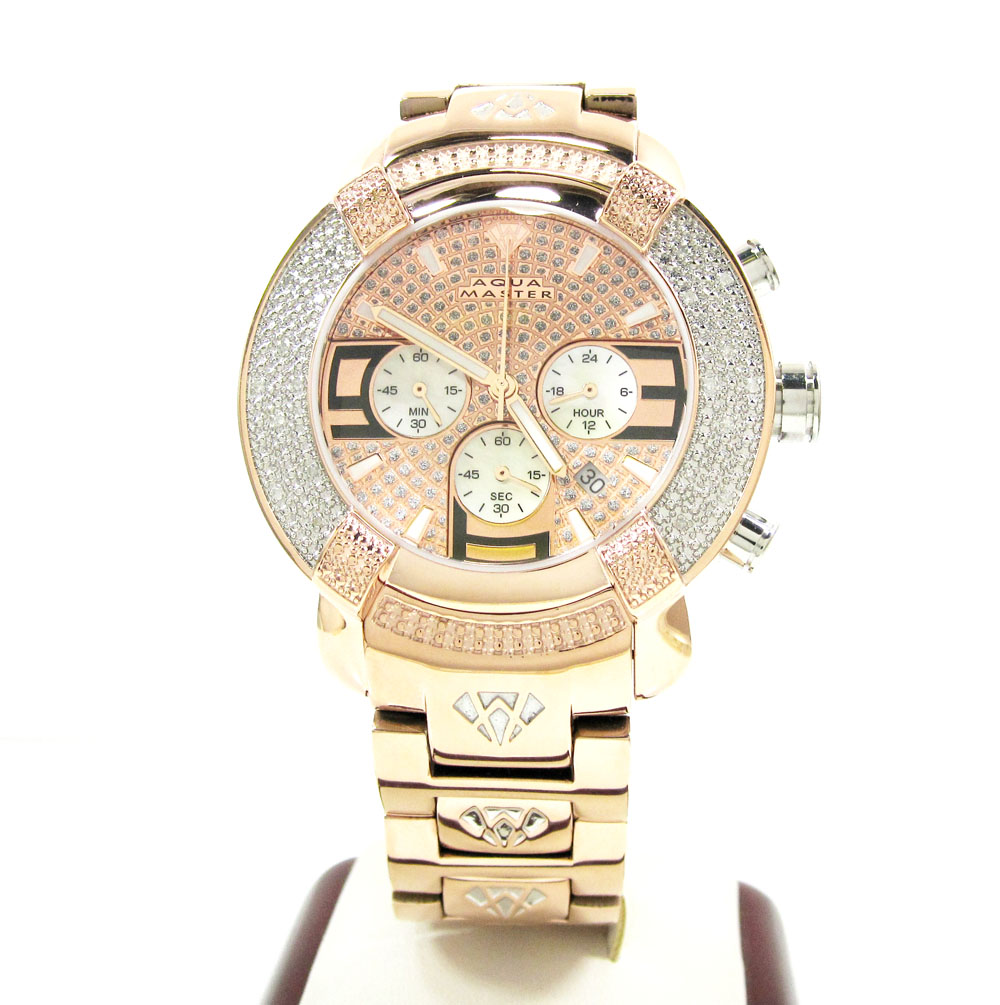 Mens aqua master stainless steel diamond watch 0.20ct
