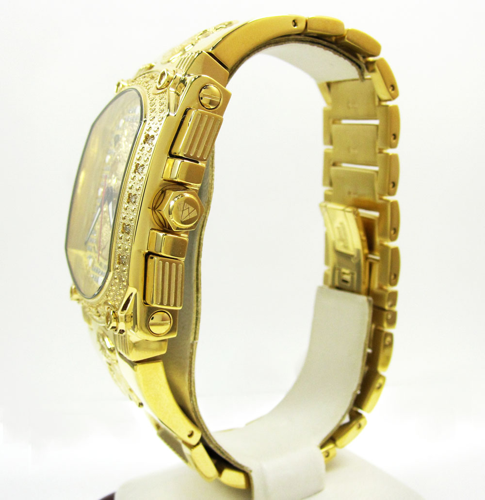 Mens aqua master stainless steel diamond jesus face watch 0.20ct - Image 4