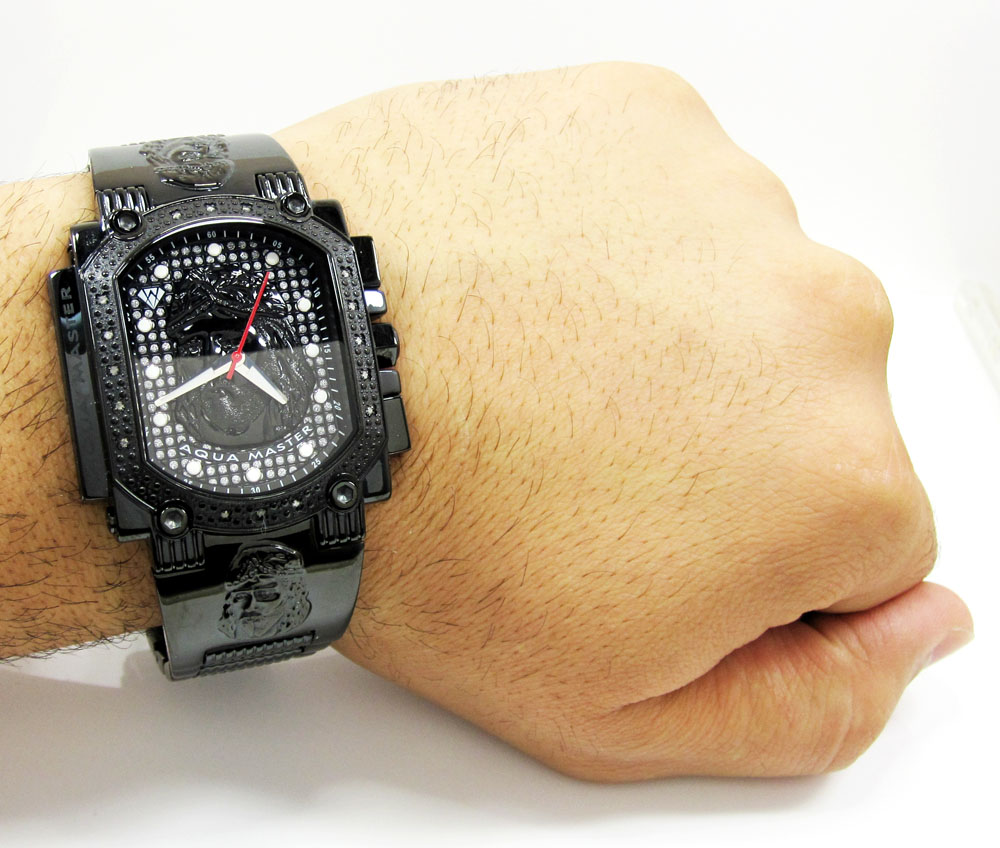 Mens aqua master stainless steel diamond jesus face watch 0.20ct - Image 10