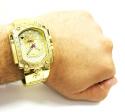 Mens aqua master stainless steel diamond jesus face watch 0.20ct