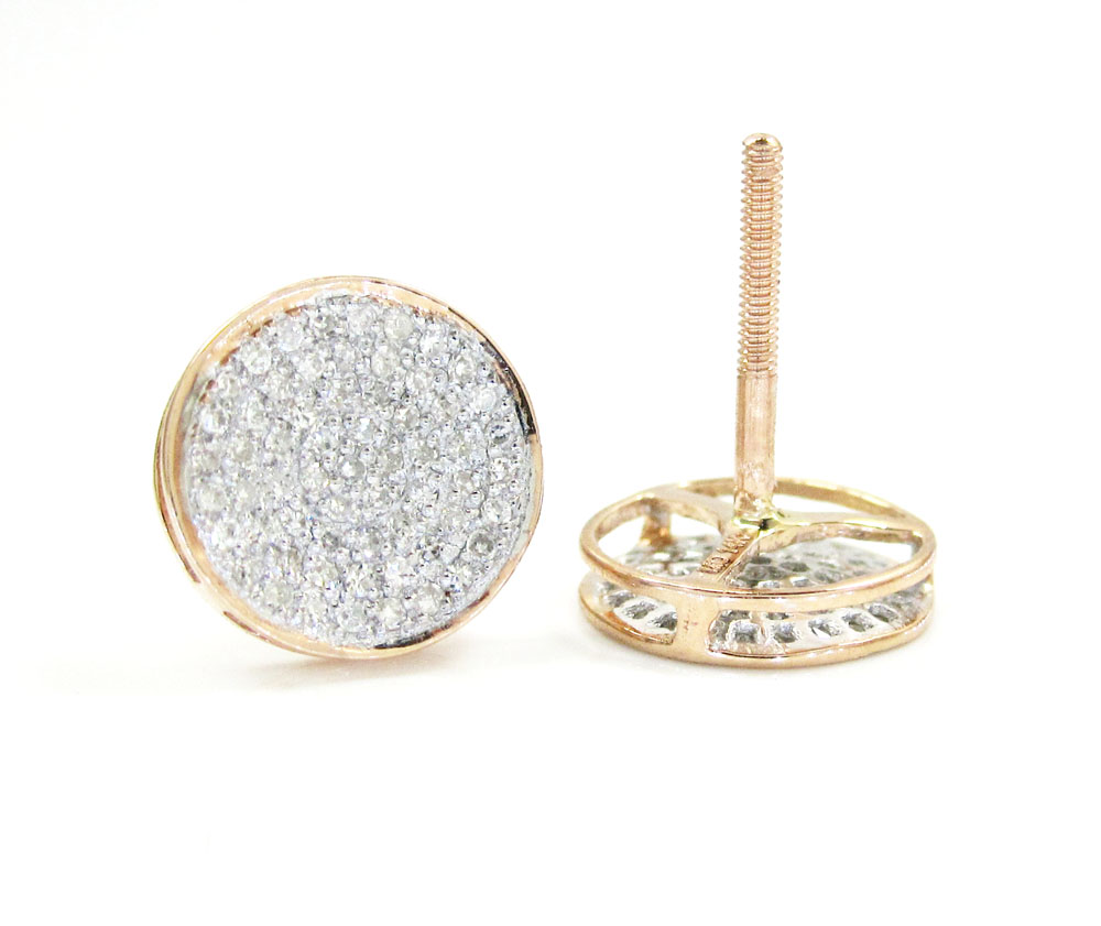 14k gold diamond snow cap 8.2mm earrings 0.32ct - Image 2