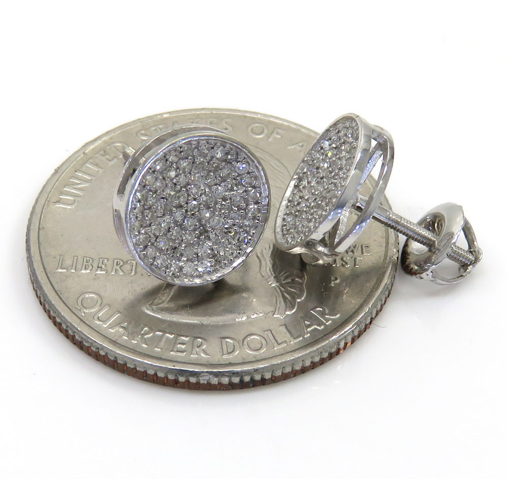 14k gold diamond snow cap 8.2mm earrings 0.32ct - Image 3