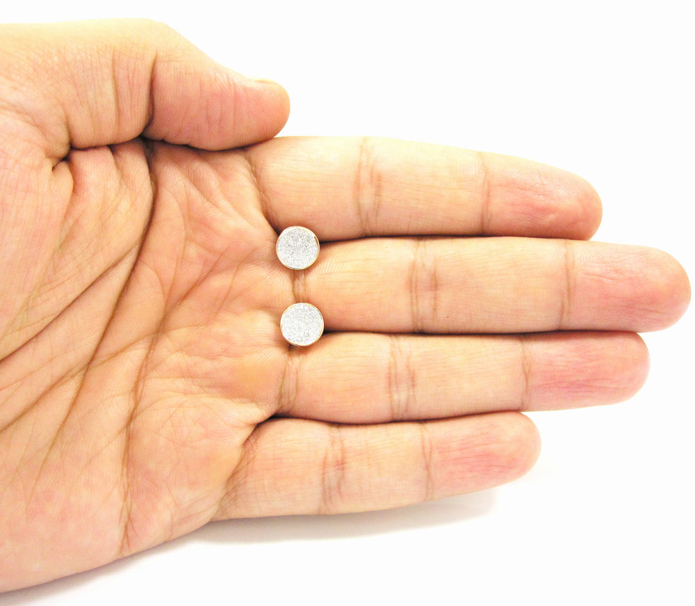 14k gold diamond snow cap 8.2mm earrings 0.32ct - Image 4