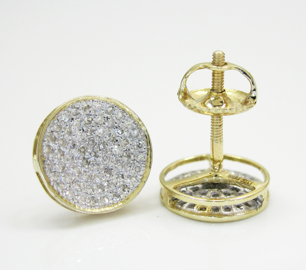 14k gold diamond snow cap 8.2mm earrings 0.32ct