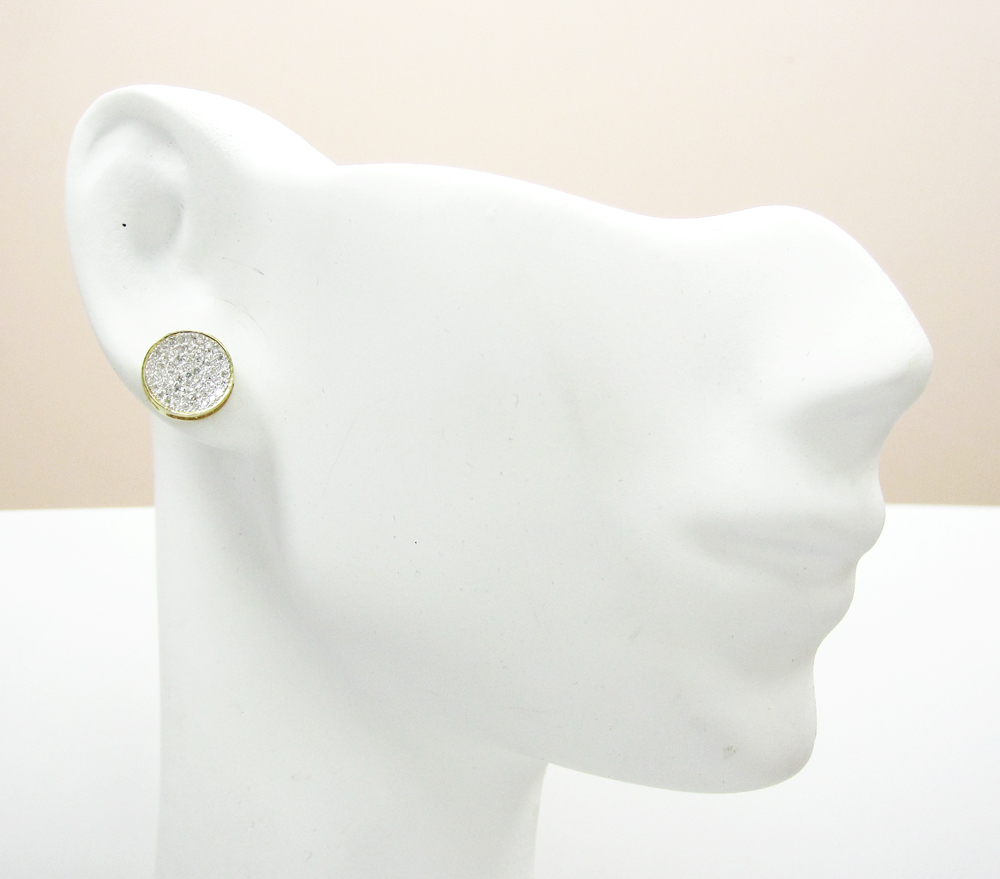 14k gold diamond snow cap 8.2mm earrings 0.32ct
