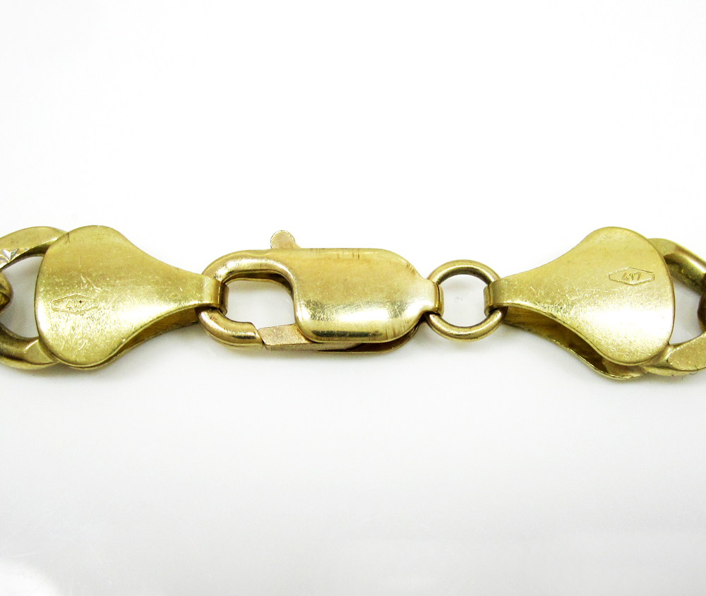 10k yellow gold diamond cut figaro chain 26-30 inch 9.5mm