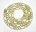 10k yellow gold diamond cut figaro chain 26-30 inch 9.5mm
