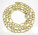10k yellow gold diamond cut figaro chain 30 inch 8mm