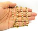10k yellow gold diamond cut figaro chain 30 inch 8mm