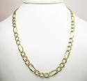 10k yellow gold diamond cut figaro chain 30 inch 8mm