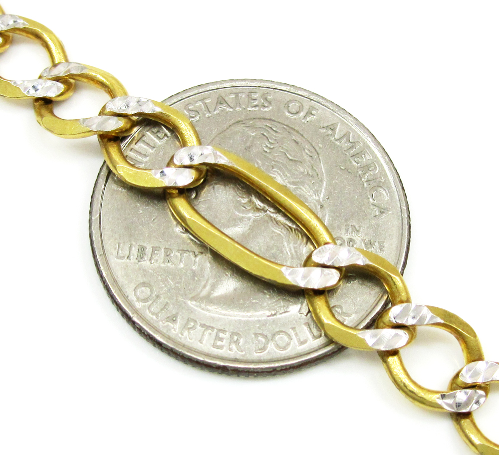 Buy 10k Yellow Gold Diamond Cut Figaro Chain 20-26 Inch 7.2mm 