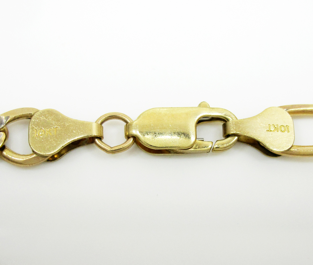 10k yellow gold diamond cut figaro chain 20-26 inch 7.2mm