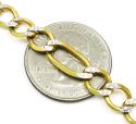 10k yellow gold diamond cut figaro chain 20-26 inch 7.2mm