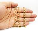 10k yellow gold diamond cut figaro chain 20-26 inch 7.2mm