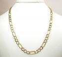 10k yellow gold diamond cut figaro chain 20-26 inch 7.2mm