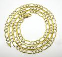 10k yellow gold diamond cut figaro chain 20-26 inch 6mm