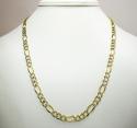 10k yellow gold diamond cut figaro chain 20-26 inch 6mm
