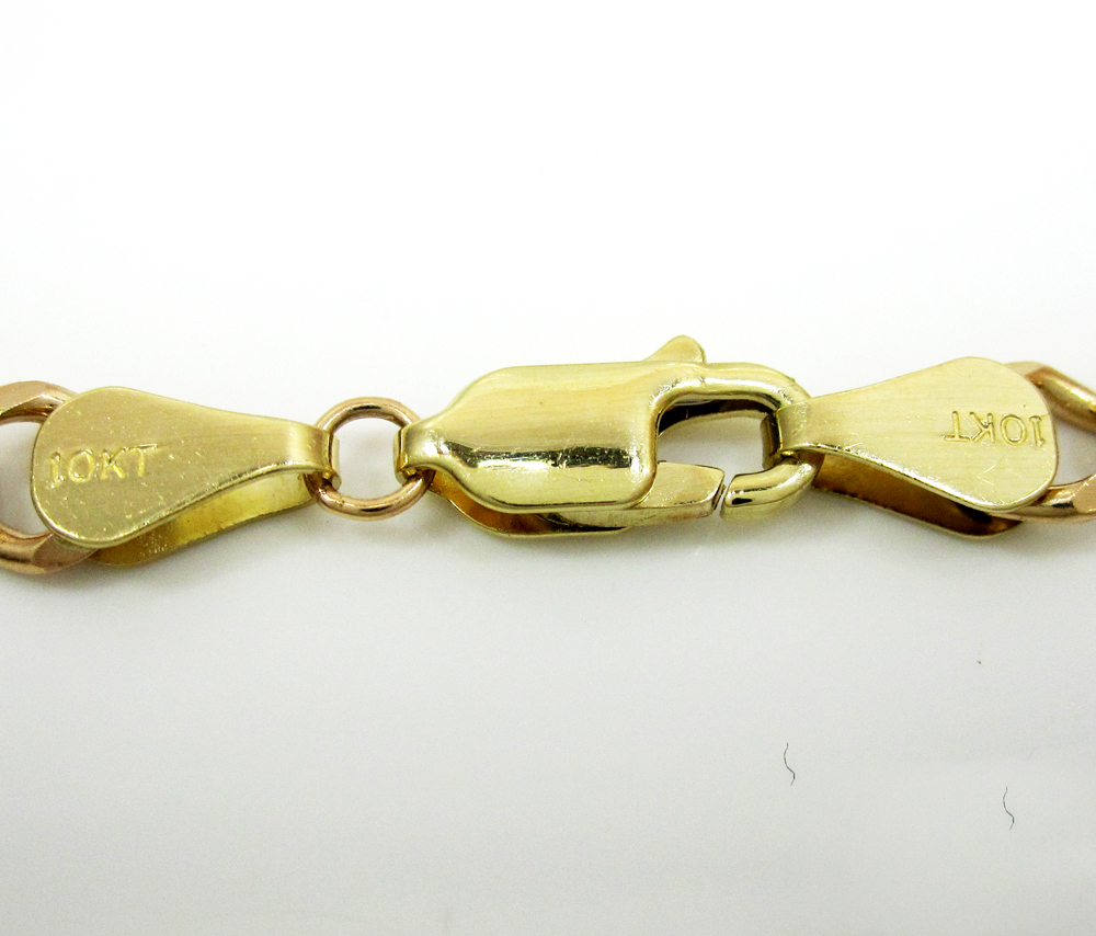 10k yellow gold diamond cut figaro chain 20-26 inch 5.5mm