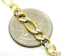 10k yellow gold diamond cut figaro chain 20-26 inch 5.5mm